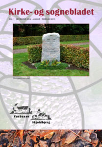 Vorbasse og Skjoldbjergs kirkeblad nr. 1 2015. Foto af mindestenen nede fra de ukendtes gravsteder
