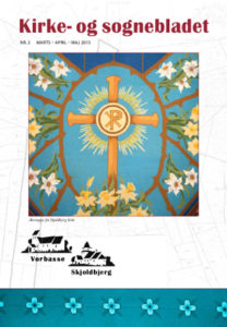 Vorbasse og Skjoldbjergs kirkeblad nr. 2 2015. Foto af altertæppet fra Skjoldbjerg kirke.