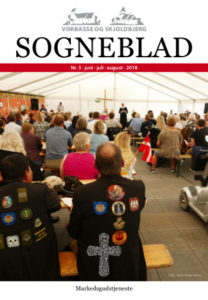 Billede fra markedsgudstjeneste. Forside sogneblad nr. 3 2018