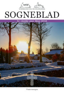 Snedækket kirkegård. Foside på sogneblad nr. 1 2019-2020