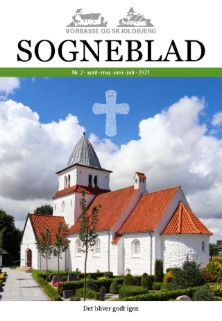 Skjoldbjerg kirke på forsiden af Sogneblad nr. 2 - 2021